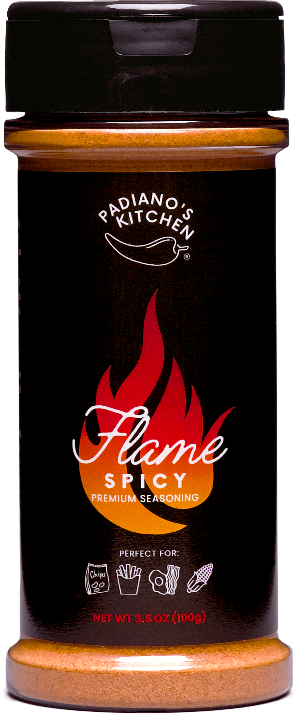 Flame Spicy seasoning bottle front