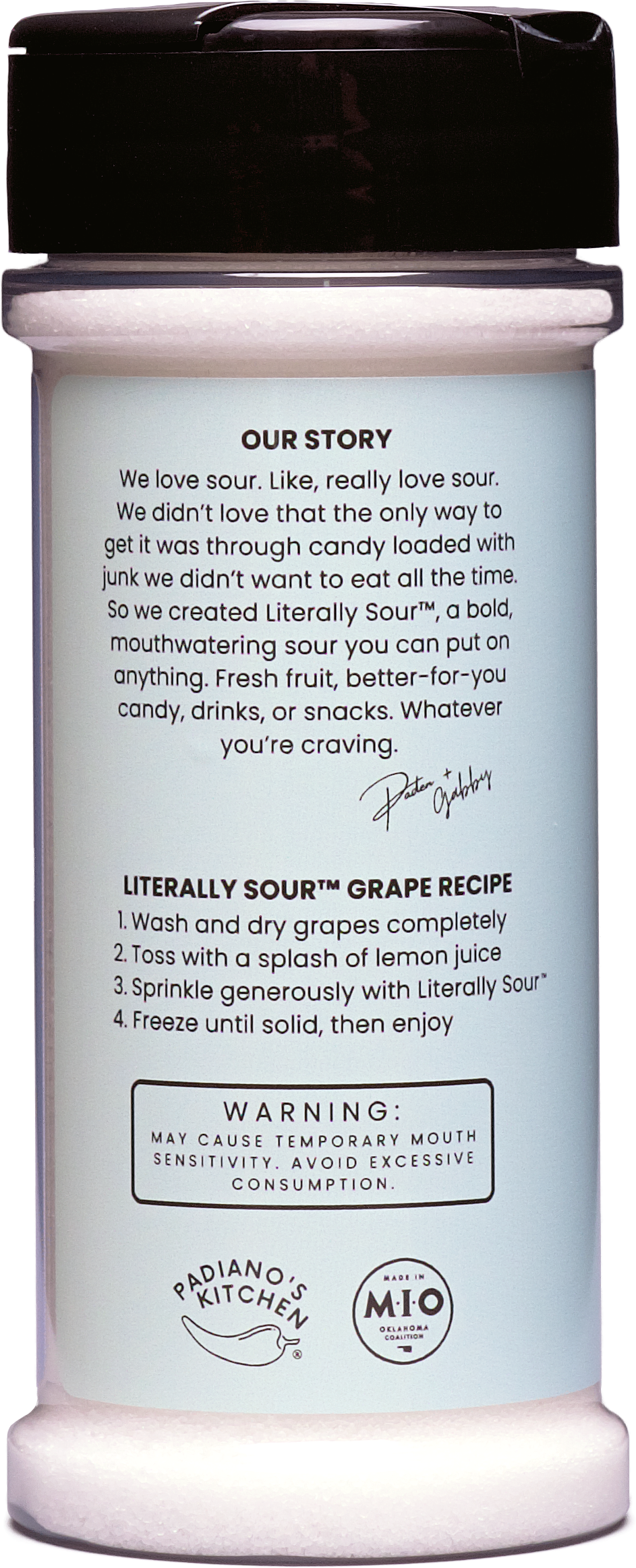 Literally Sour Level 1 bottle side panel 1