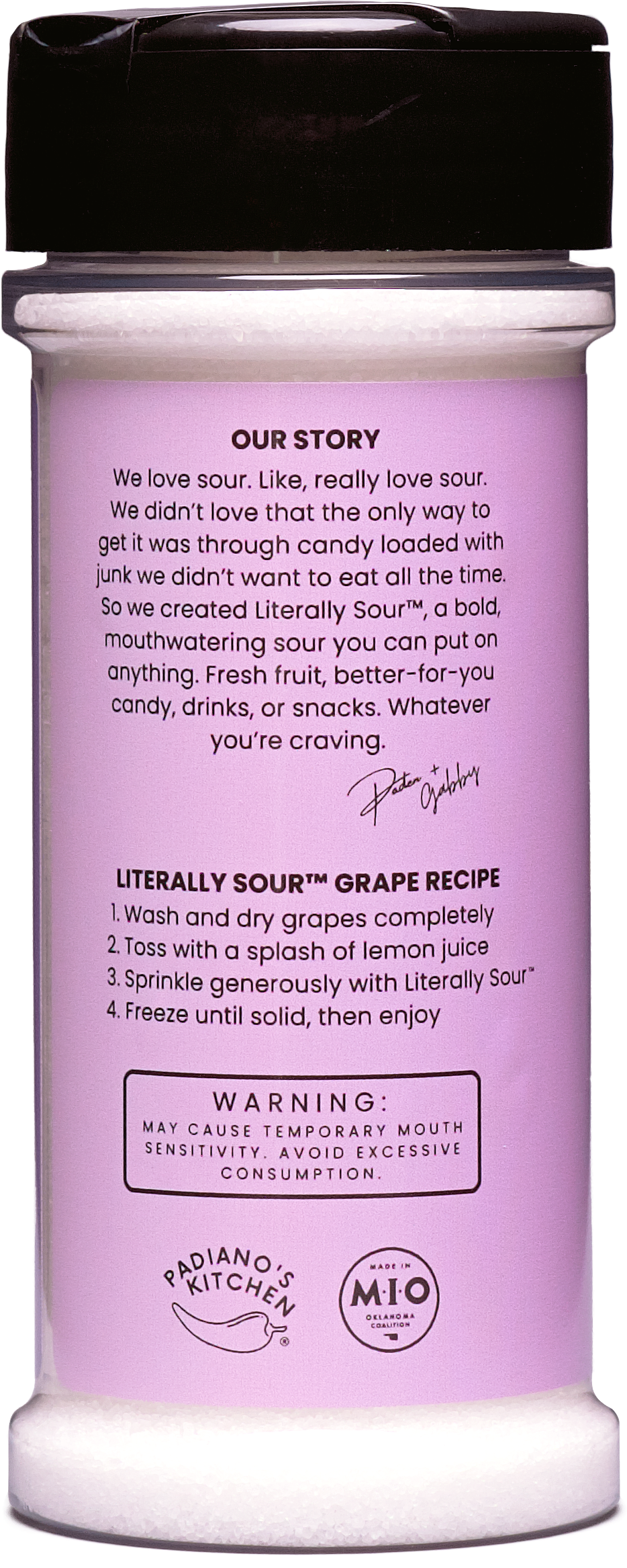 Literally Sour Level 3 bottle side panel 2