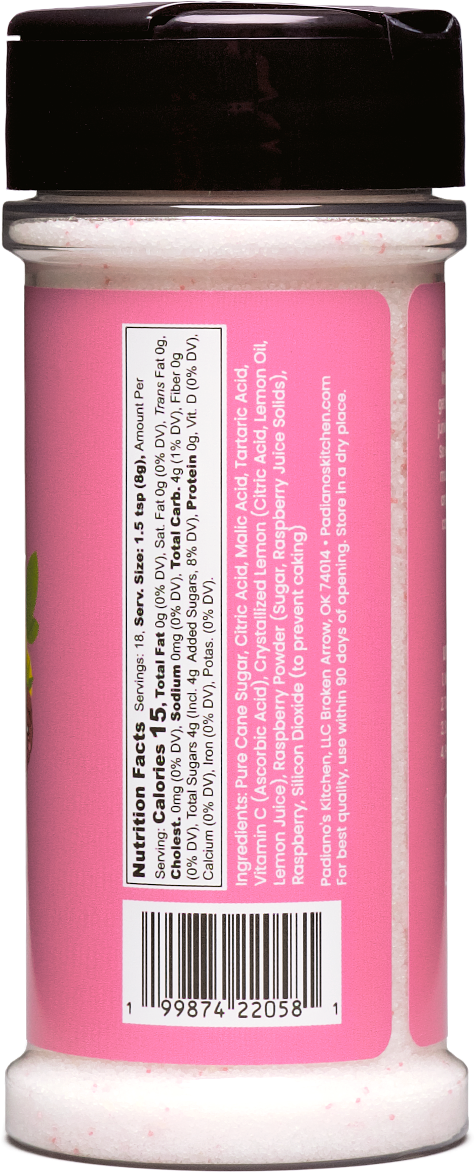Literally Sour Lemon Berry bottle side panel 1
