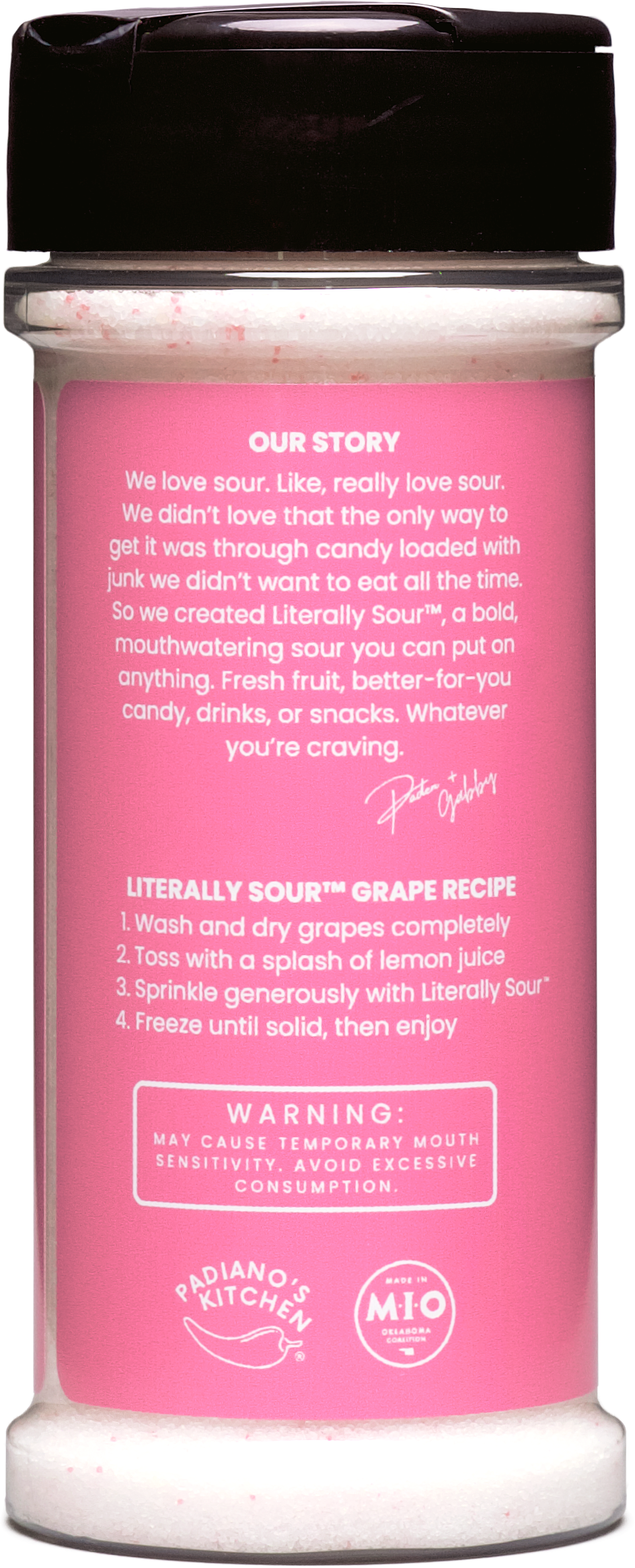 Literally Sour Lemon Berry bottle side panel 2